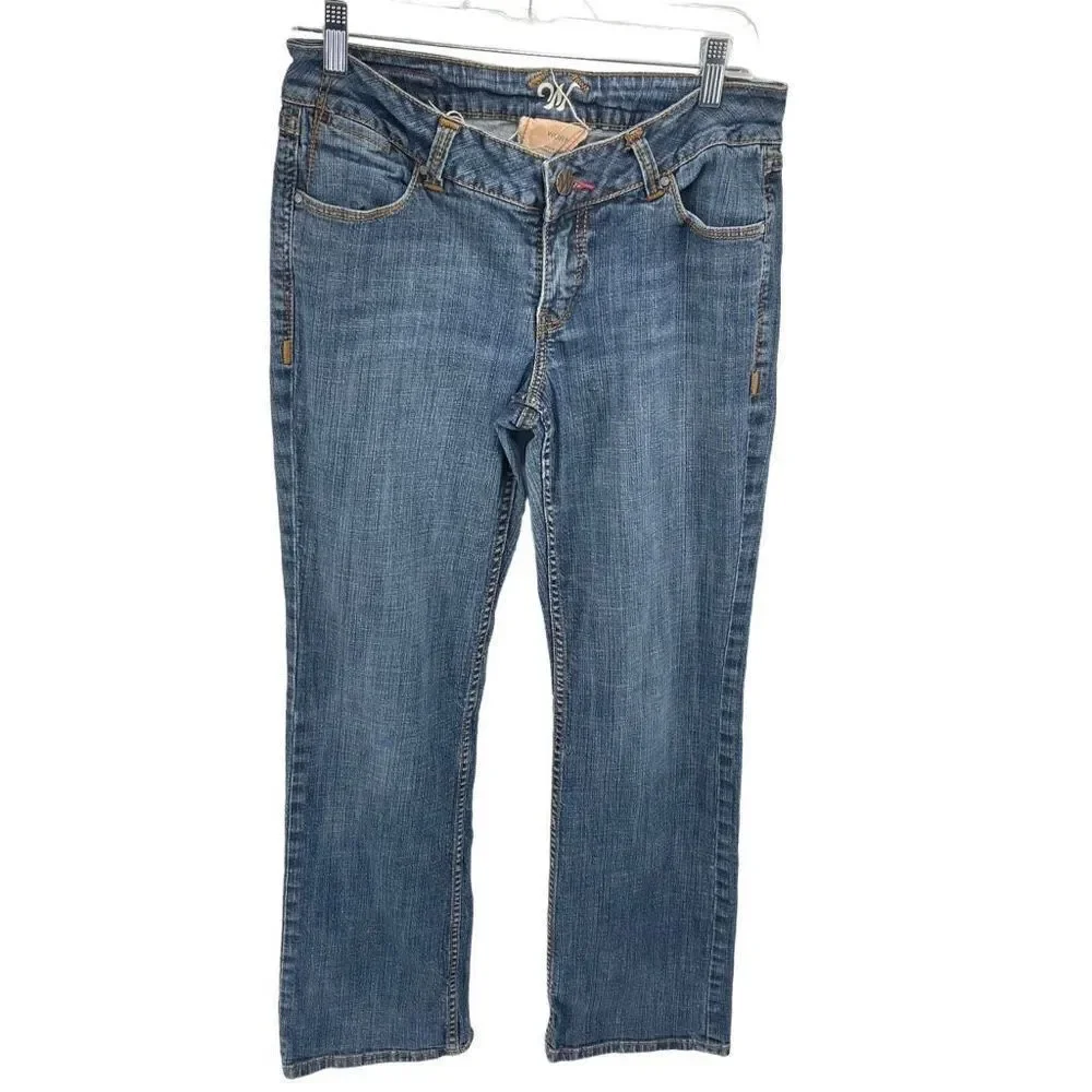 Worn Womens Flare Jeans Denim Stretch 5 Pocket Mid rise Medium Wash Blue Size 10
